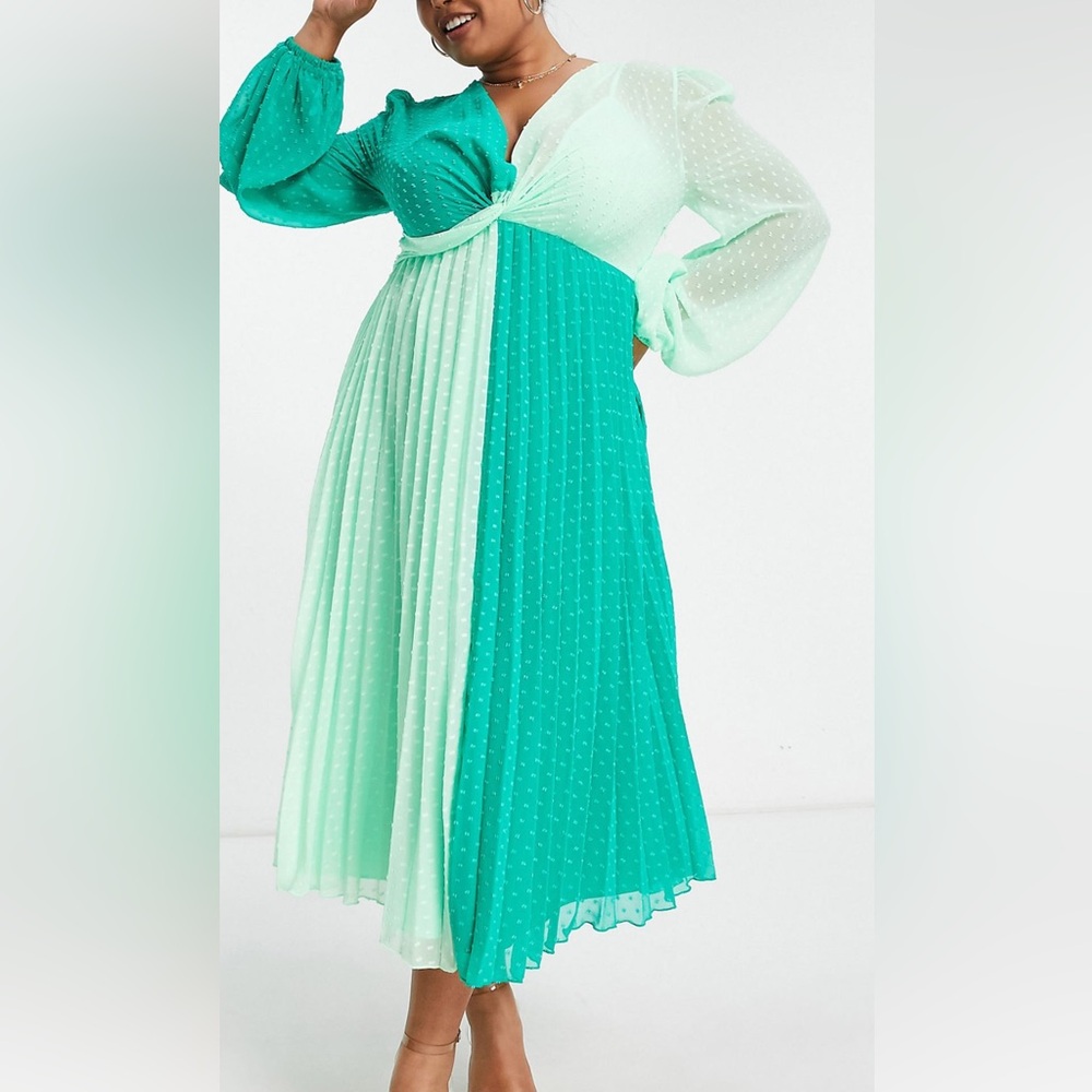 ASOS Mint and Teal Long Sleeve Dress